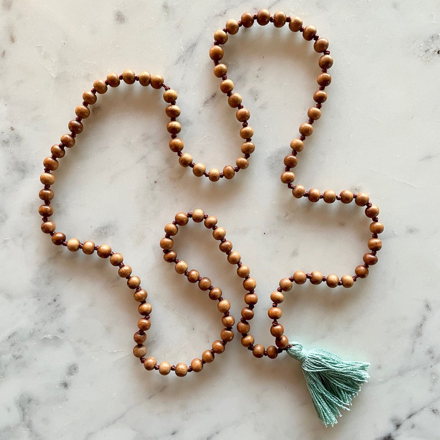 Sandalwood Mala | Meditation Mala with Organic Cotton Tassel